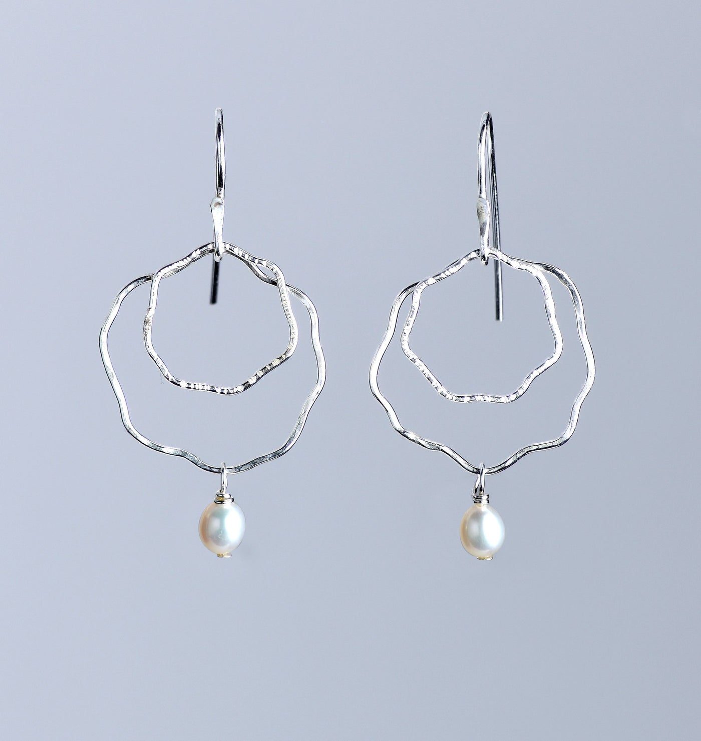 Small Pearl Blossom Drop Earrings