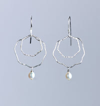 Small Pearl Blossom Drop Earrings