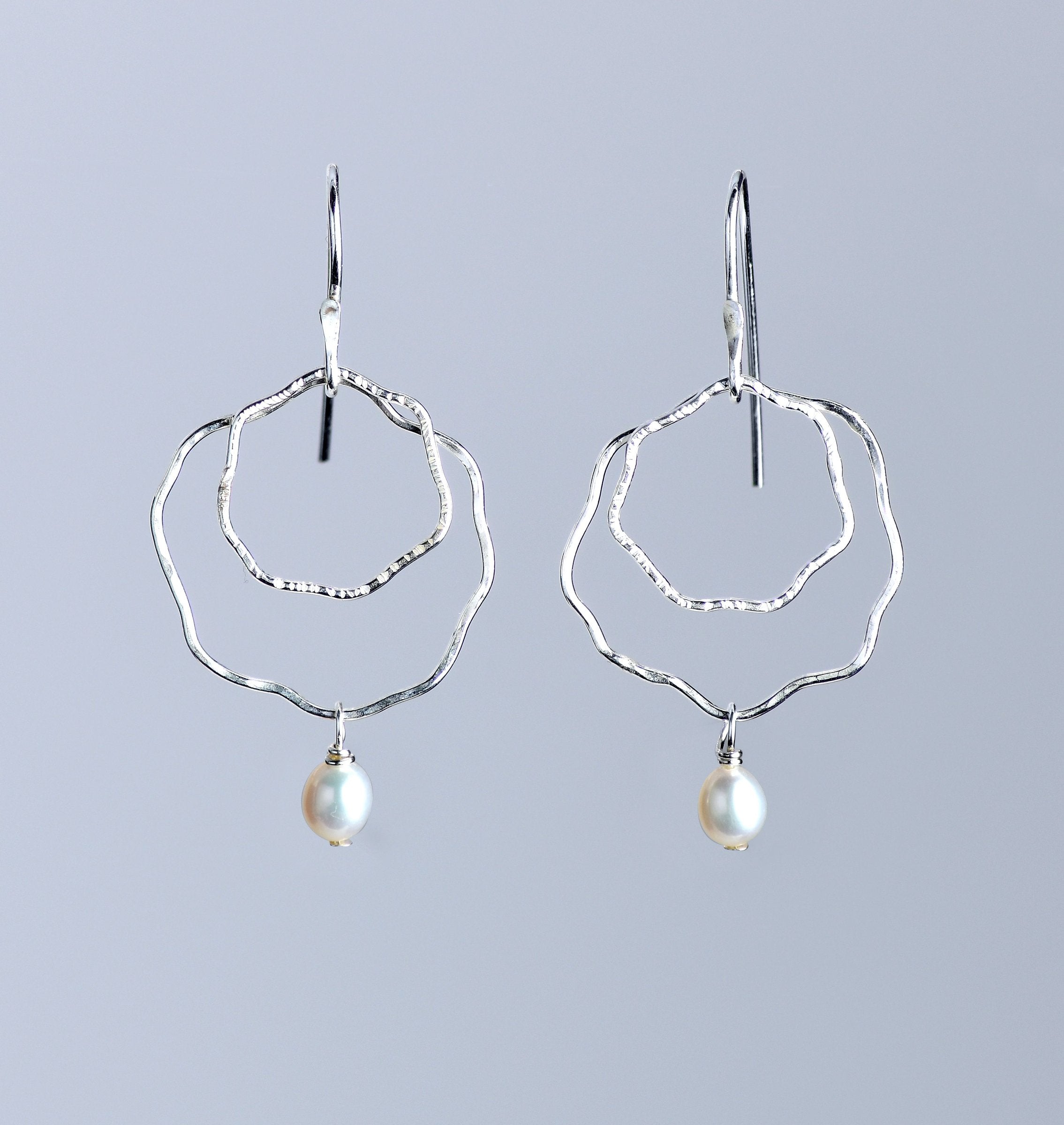 Small Pearl Blossom Drop Earrings