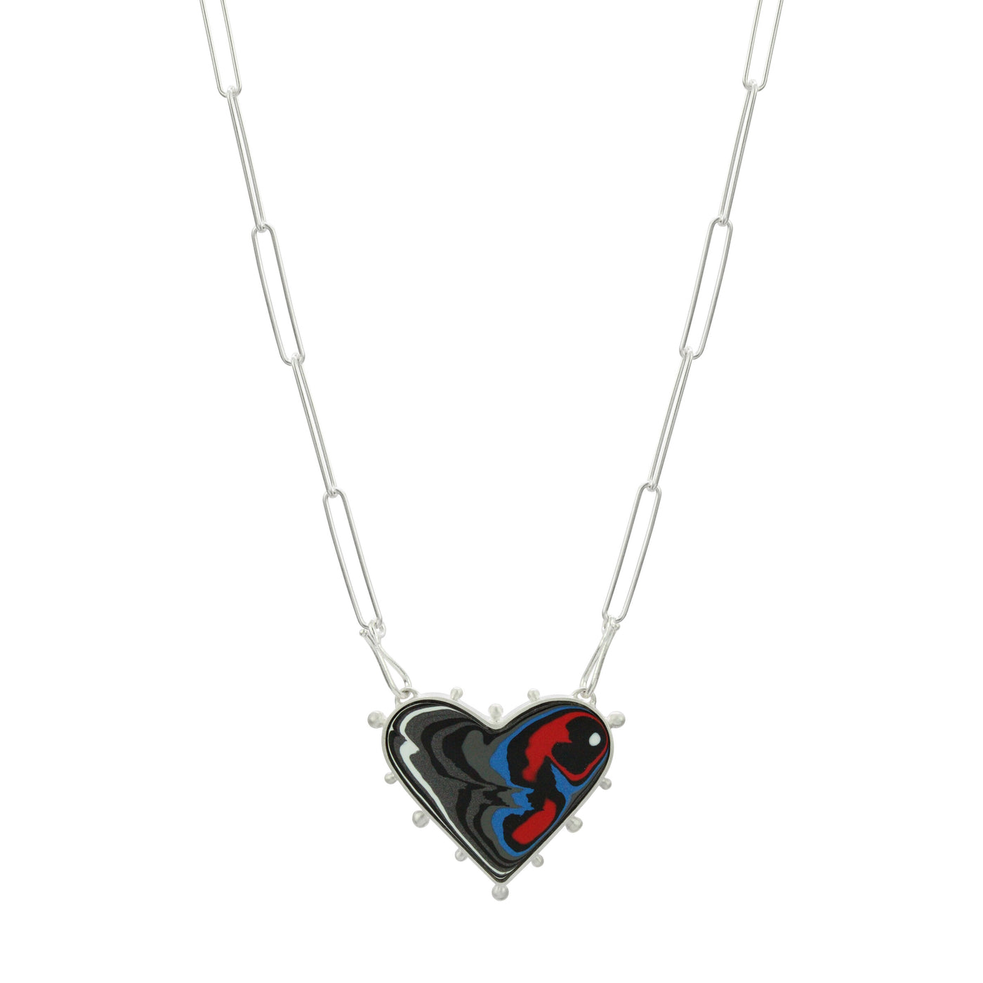 Fordite Heart Necklace