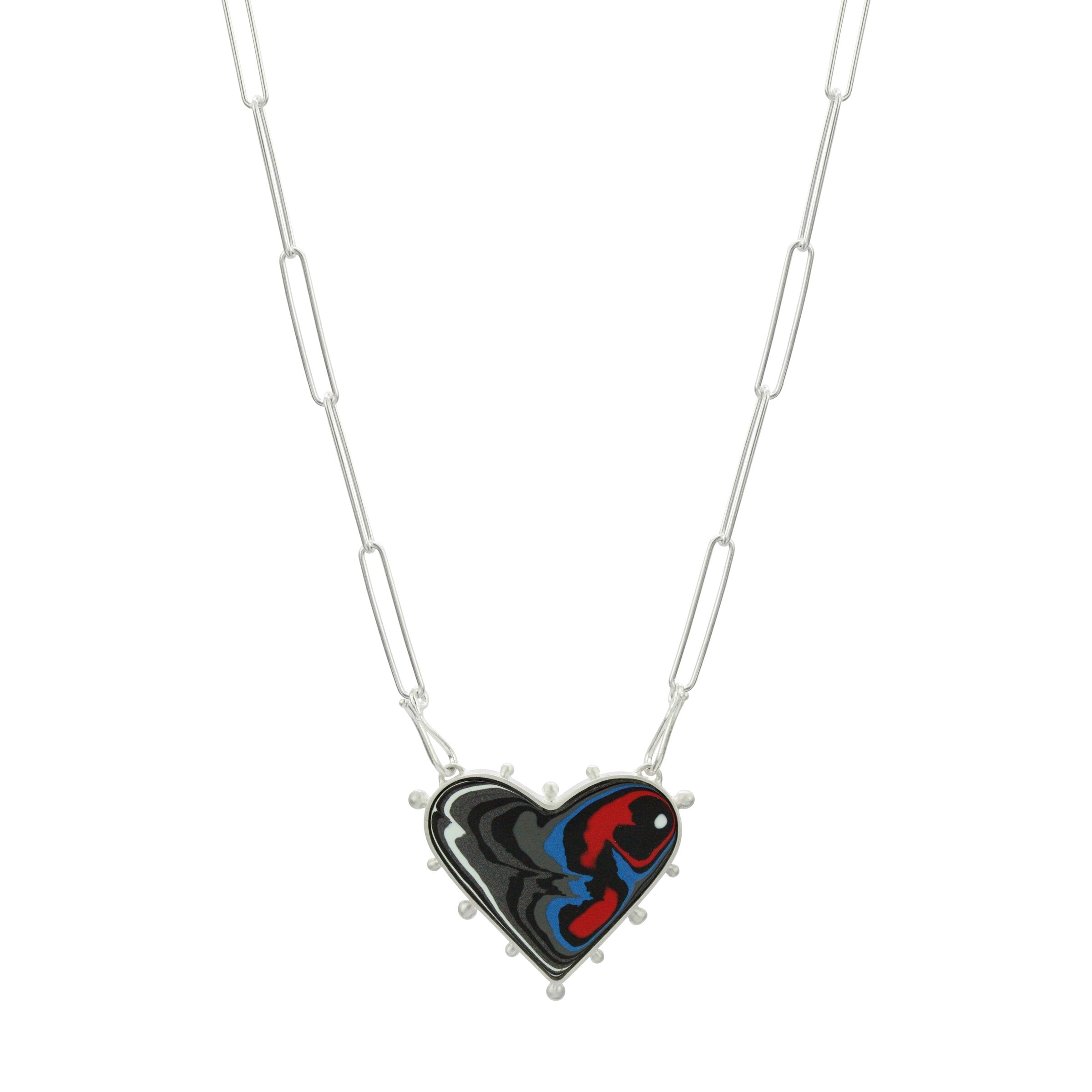 Fordite Heart Necklace