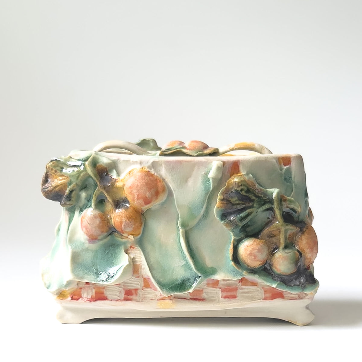 Checkered Cherry Slip Vase