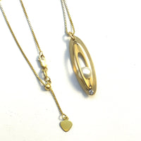 Gold Floating Pearl Pendant