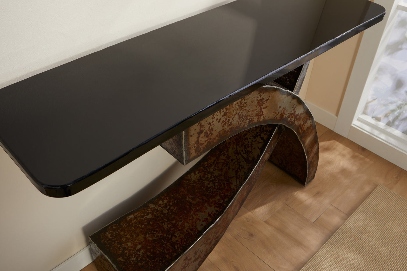 Metal Top Curve Console