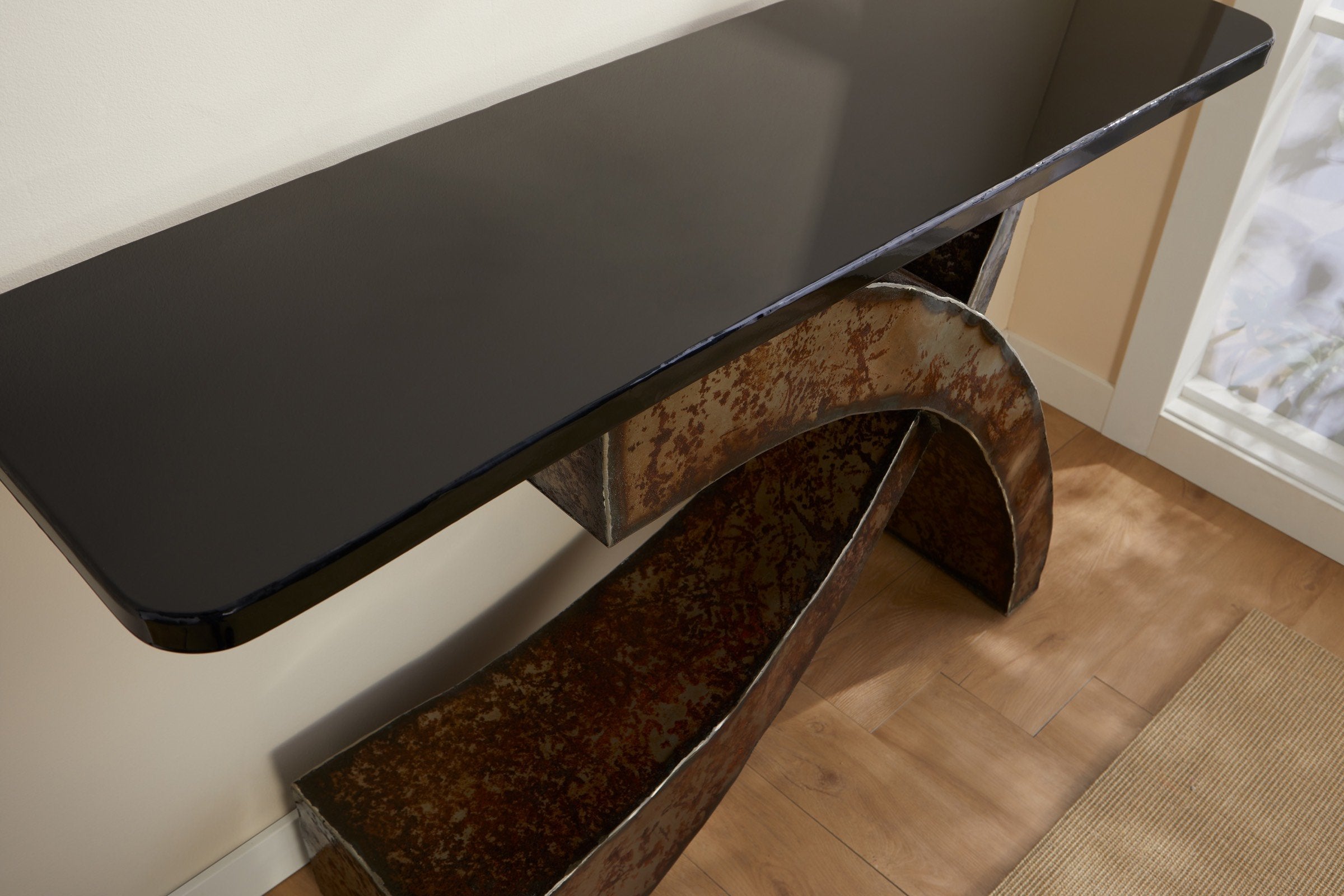 Metal Top Curve Console