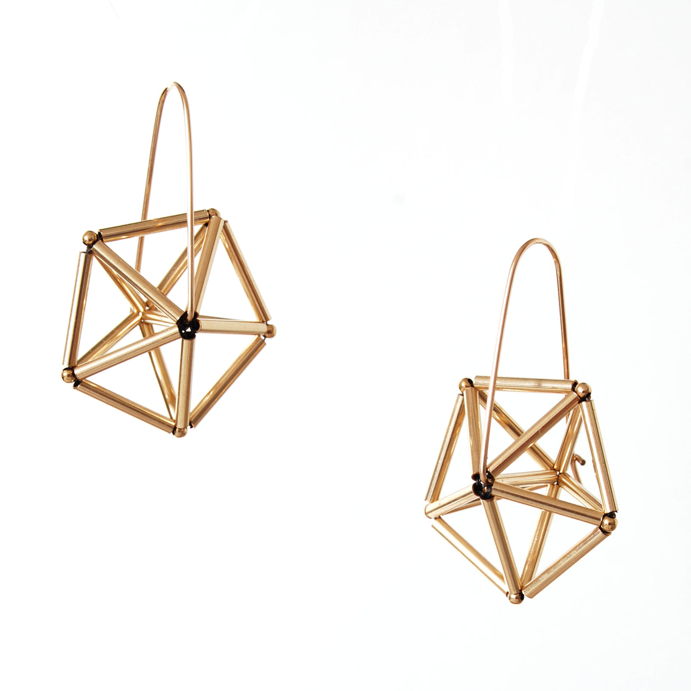 Gold Pentagon Earrings
