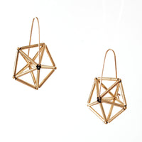 Gold Pentagon Earrings