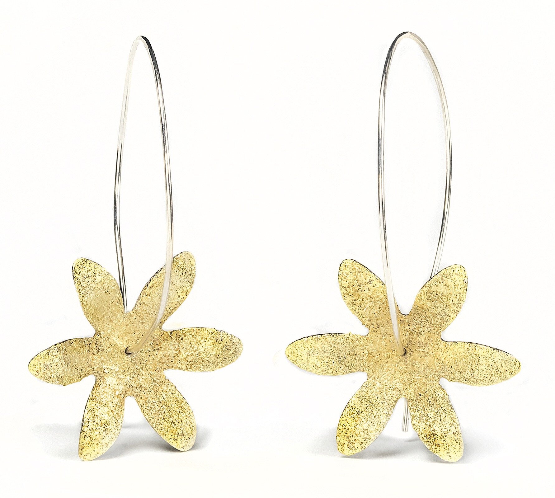 Textured Bloom Gold Earrings