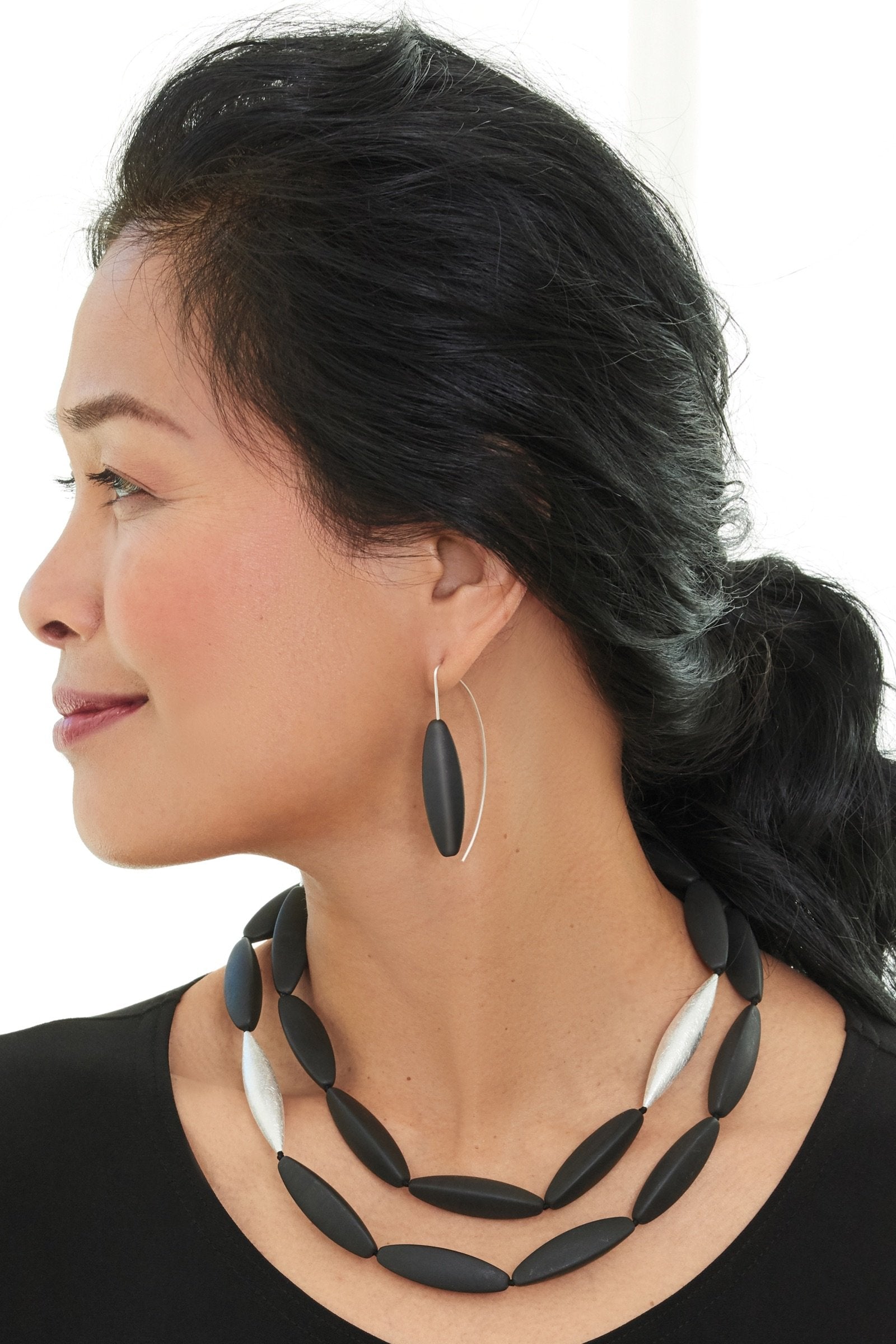 Elemental Onyx and Silver Necklace