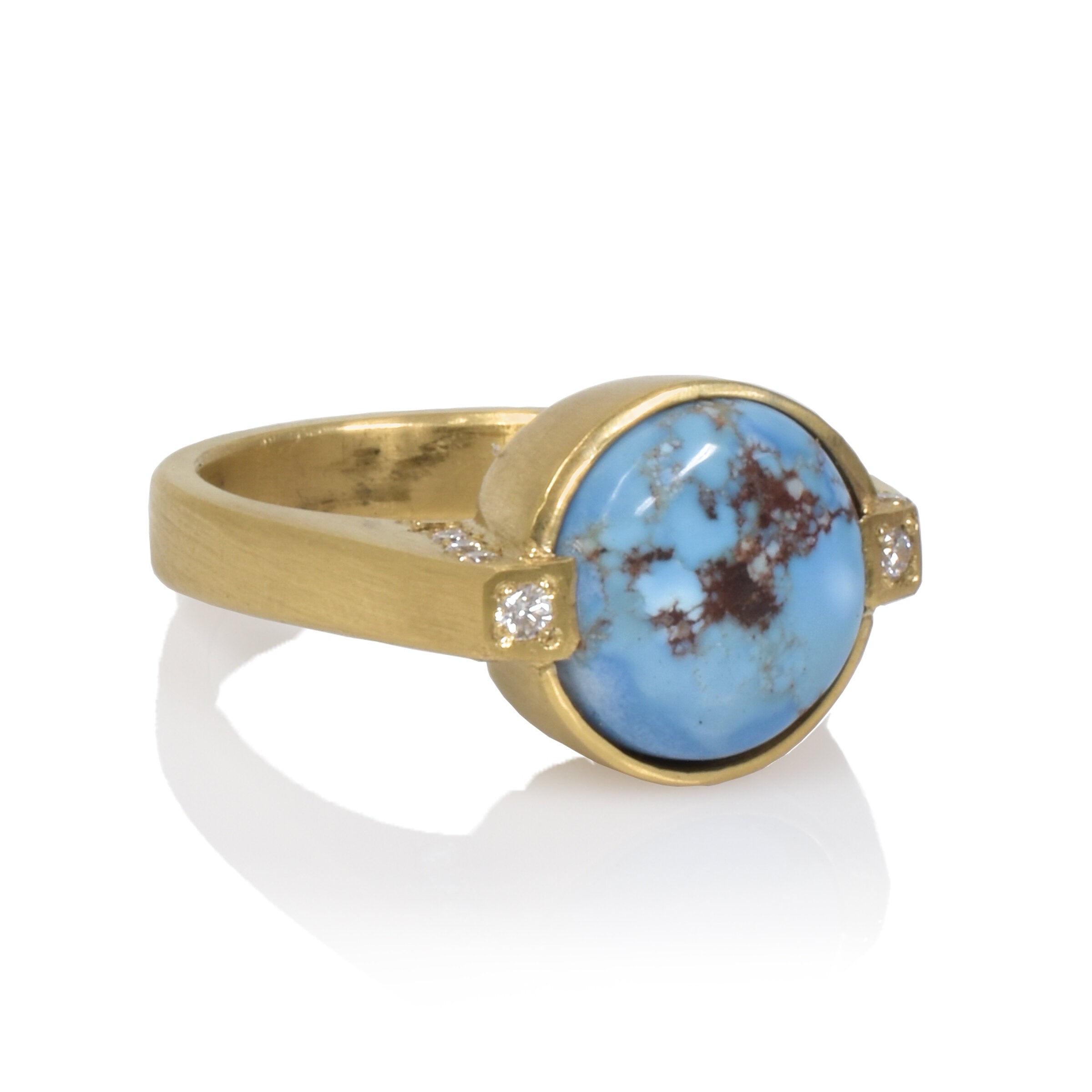 Lavender Turquoise & Diamond Ring