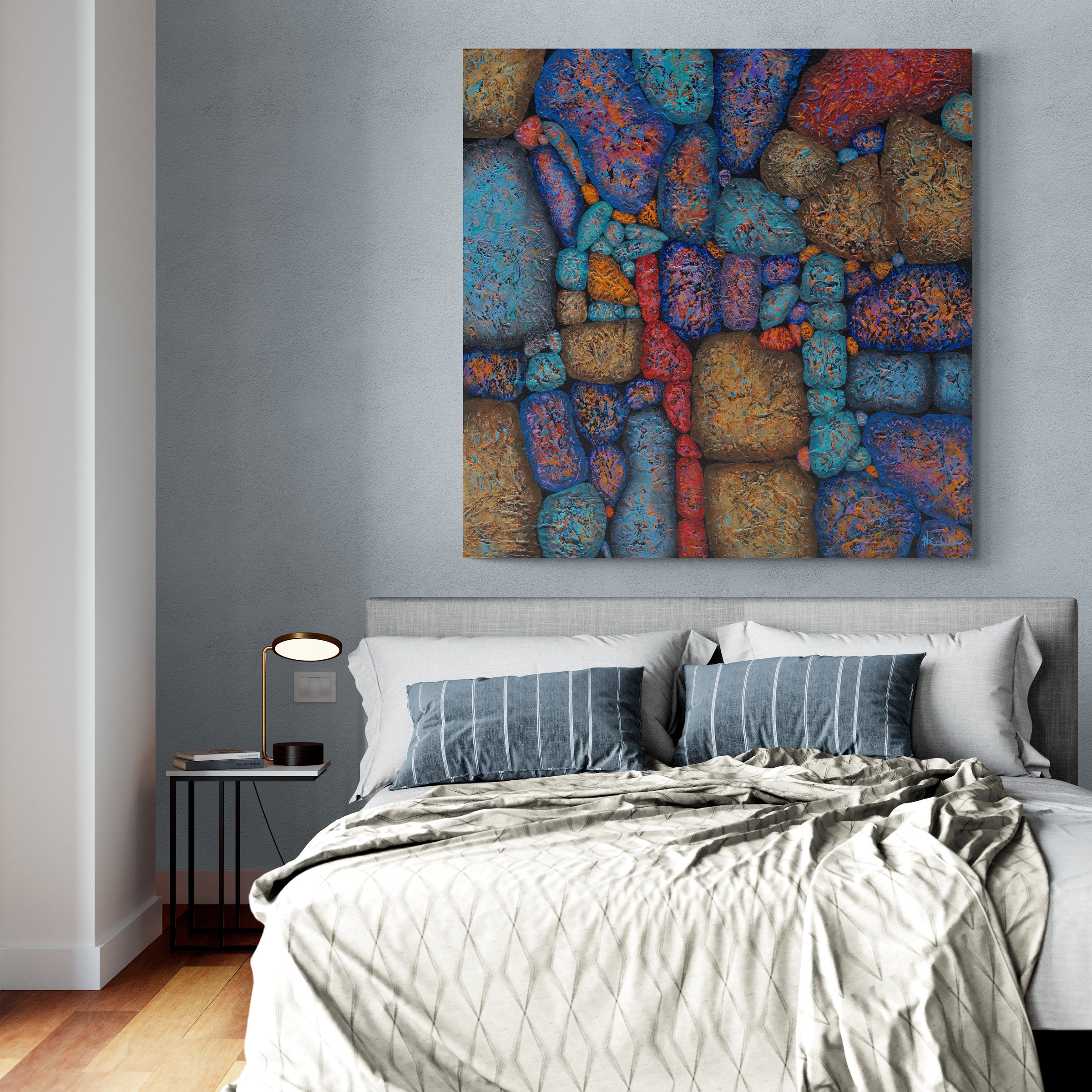 Fancy Rocks Blue in a room