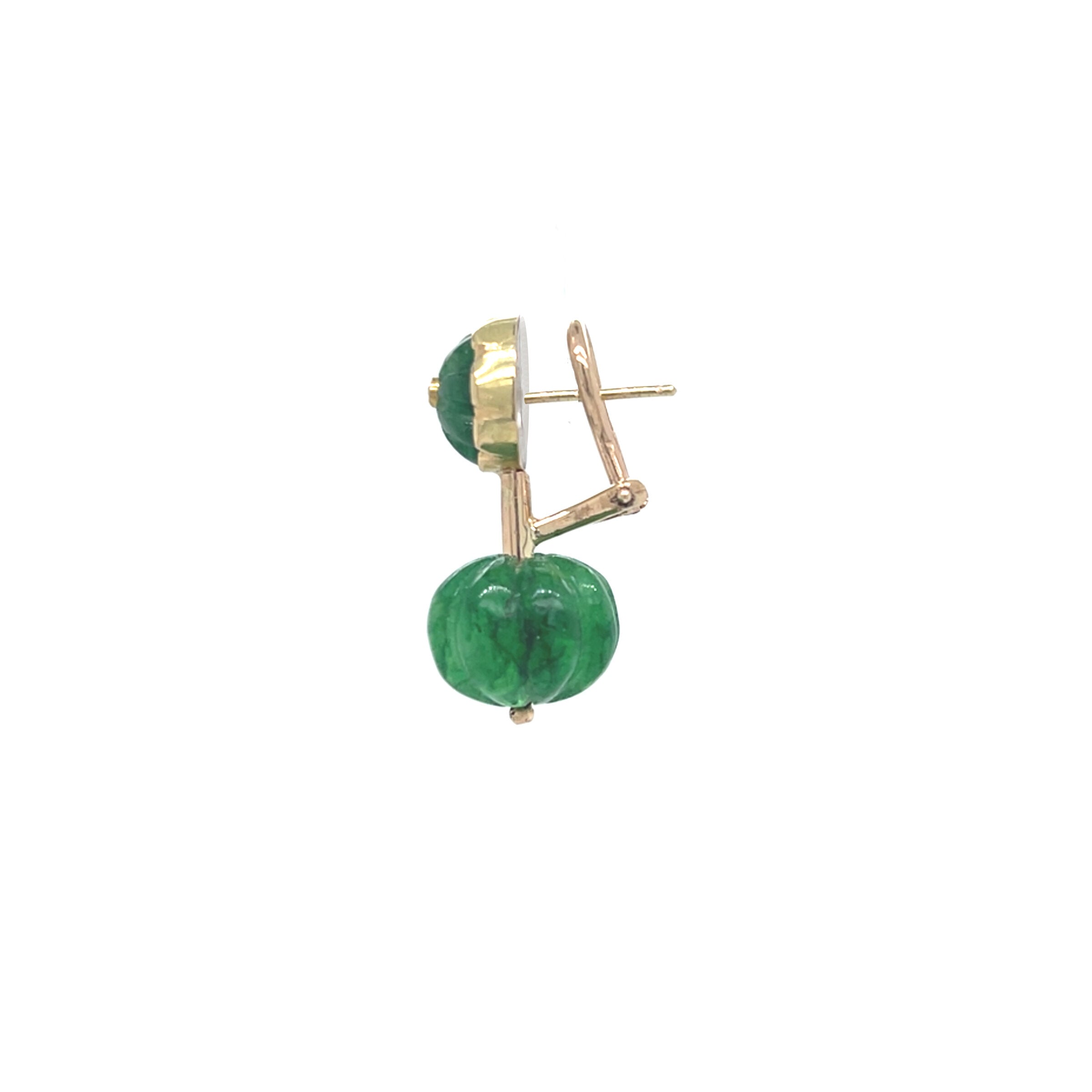 Emerald Melon Drop Earrings
