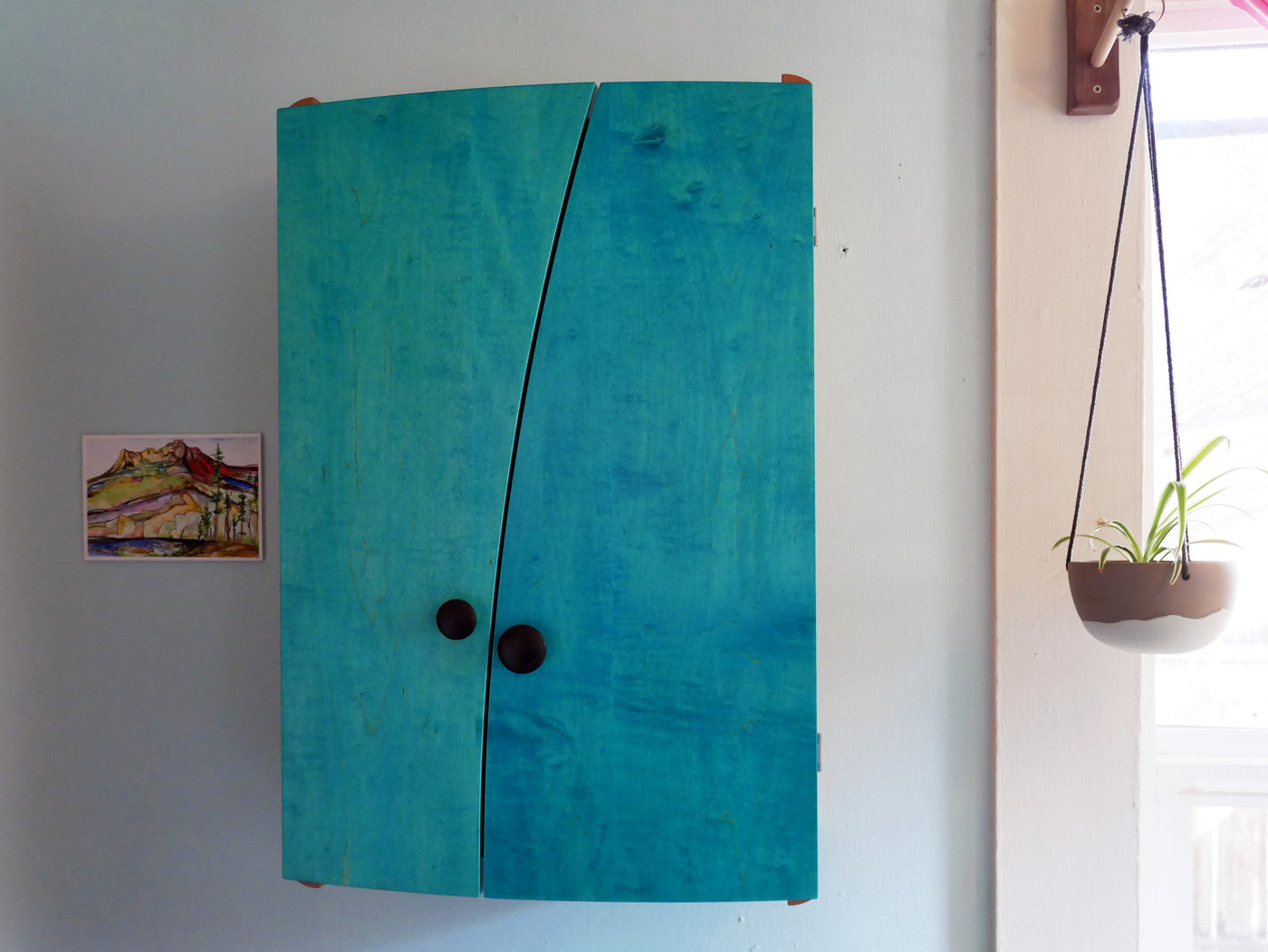 Blue Liquor Cabinet