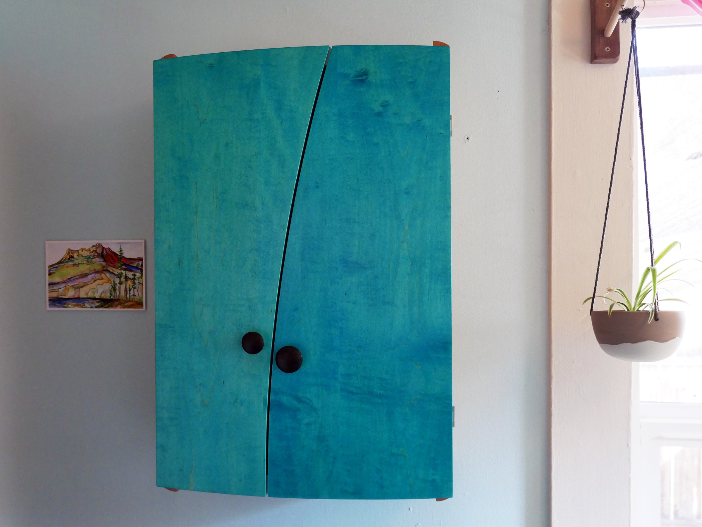 Blue Liquor Cabinet