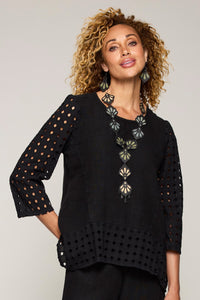 Eyelet Sleeve Top