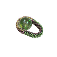 Green Glitter Pod Ring