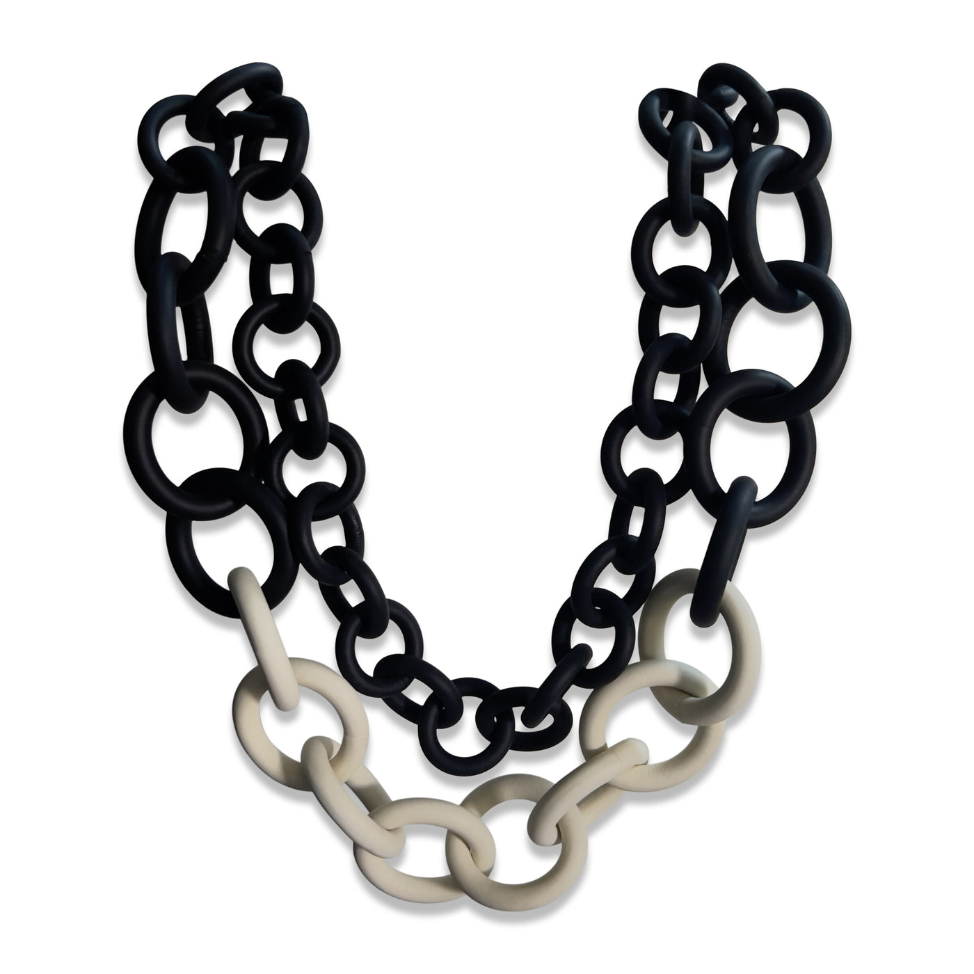 Bicolor Double Strand Necklace