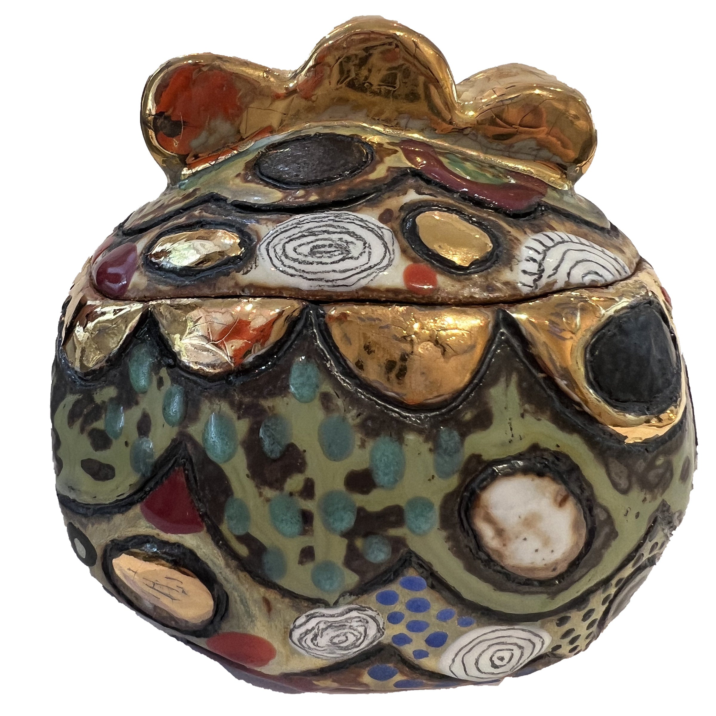 Rustic Gold Swirl Ceramic Box