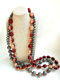 Wood Twosome Necklace Set