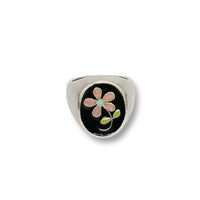 Oval Pink Flower Ring