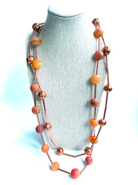 Agate & Copper Double Strand Necklace