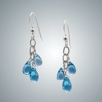 Faceted London Blue Topaz & Silver Earrings