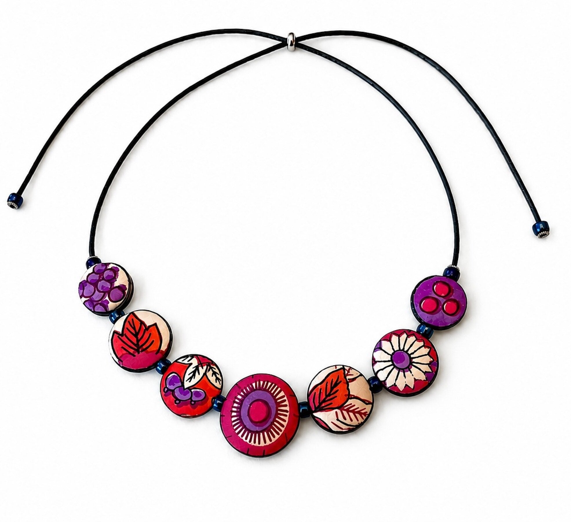Provence Garden Reversible Silk Necklace