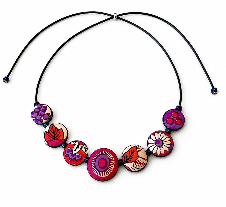 Provence Garden Reversible Silk Necklace