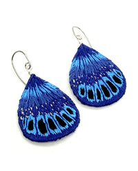 Blue Butterfly Wing Earrings