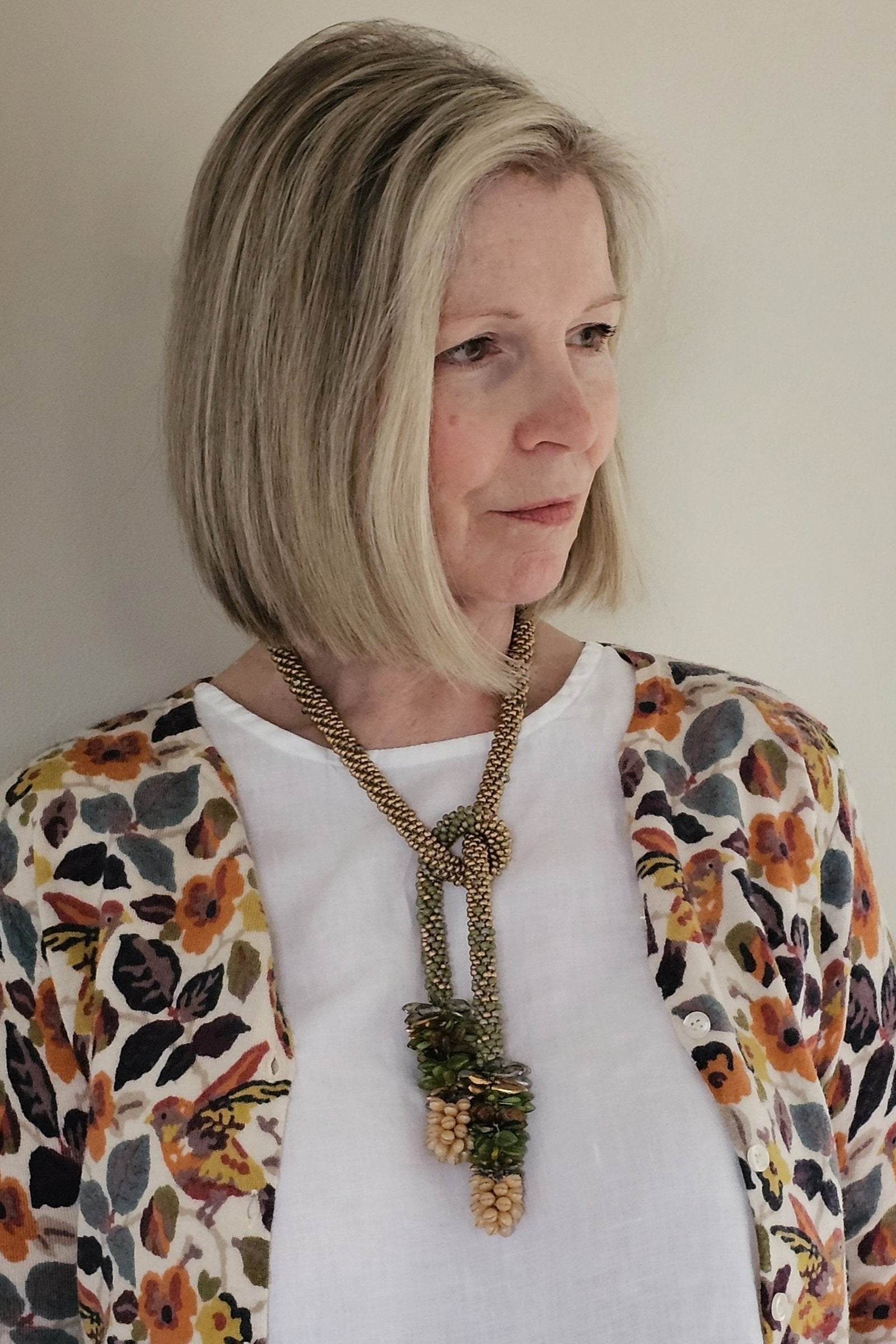 Gold & Sage Cluster Necklace