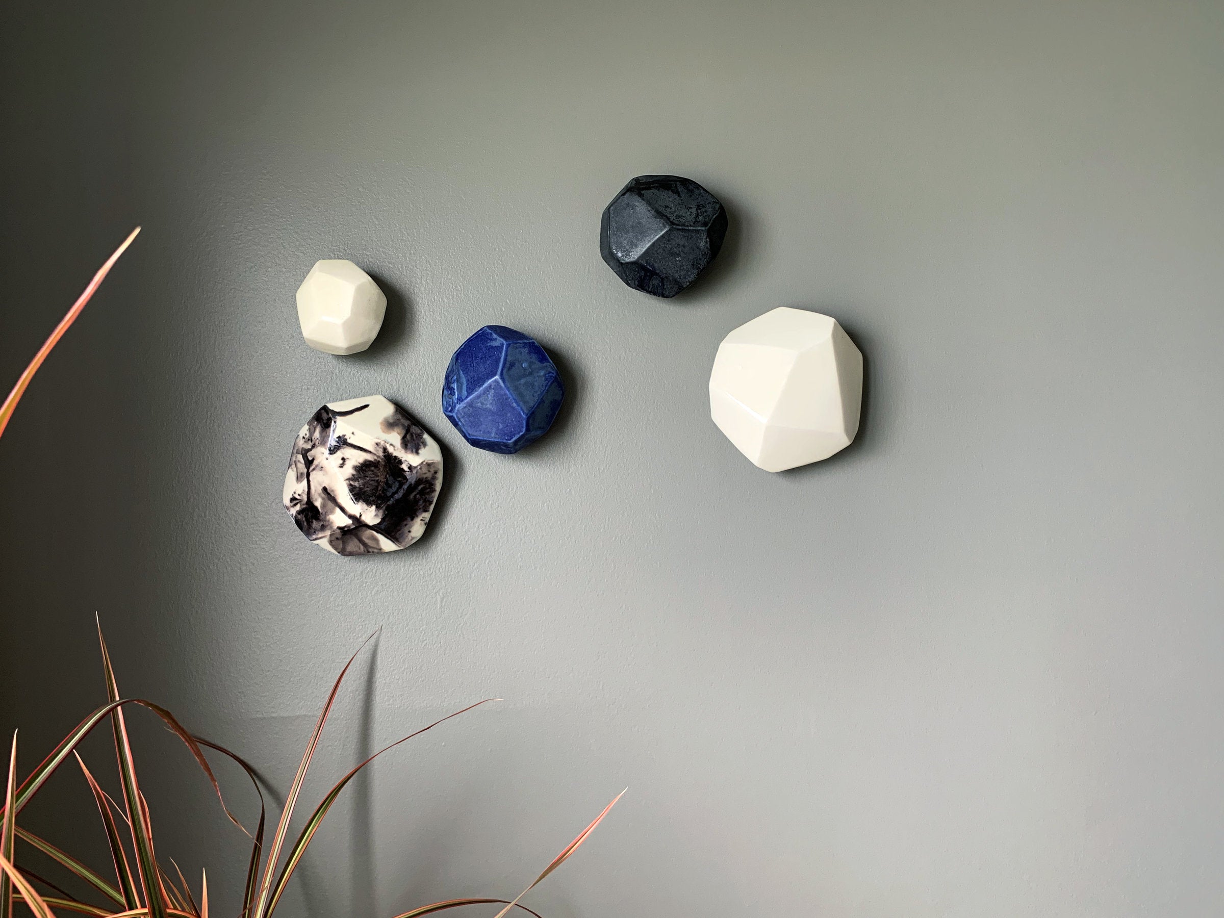 Set of Five Geo Wall Stones