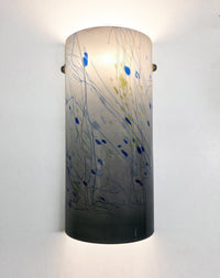 Blue Steel Cylinder Sconce