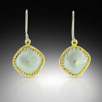 Brushed silver with sterling silver ear wire
