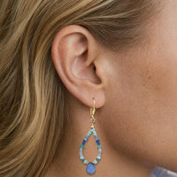 Iolite, Tanzanite & Gold Earrings