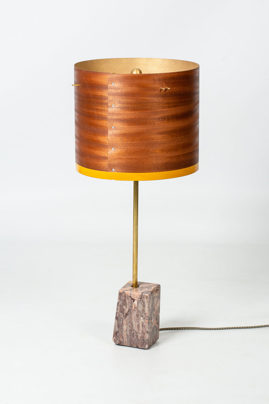 Table Lamp with Kona Base and Sapele Shade with Milk Paint