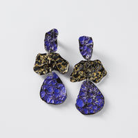 Royal and Gold Cubical Bell Shaped Earrings