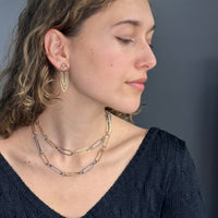 Black & Gold Textured Oval Chain