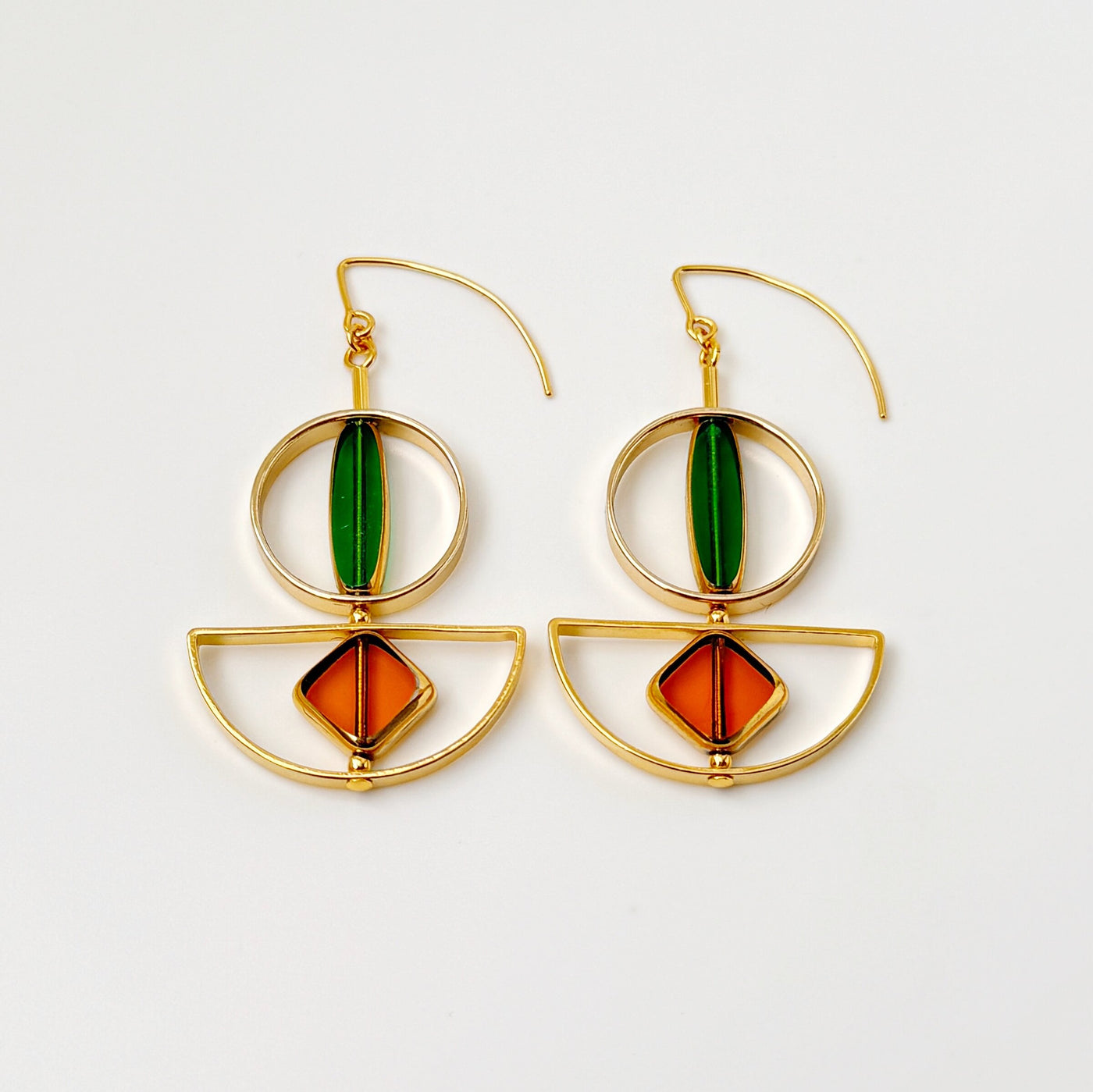 Green & Yellow Art Deco Earrings