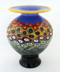 Delft Blue Round Giverny Pedestal Vase