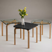 Left to right: CURVEiture Square, Black, Round Side Tables