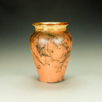 Orange Horsehair Raku Jar
