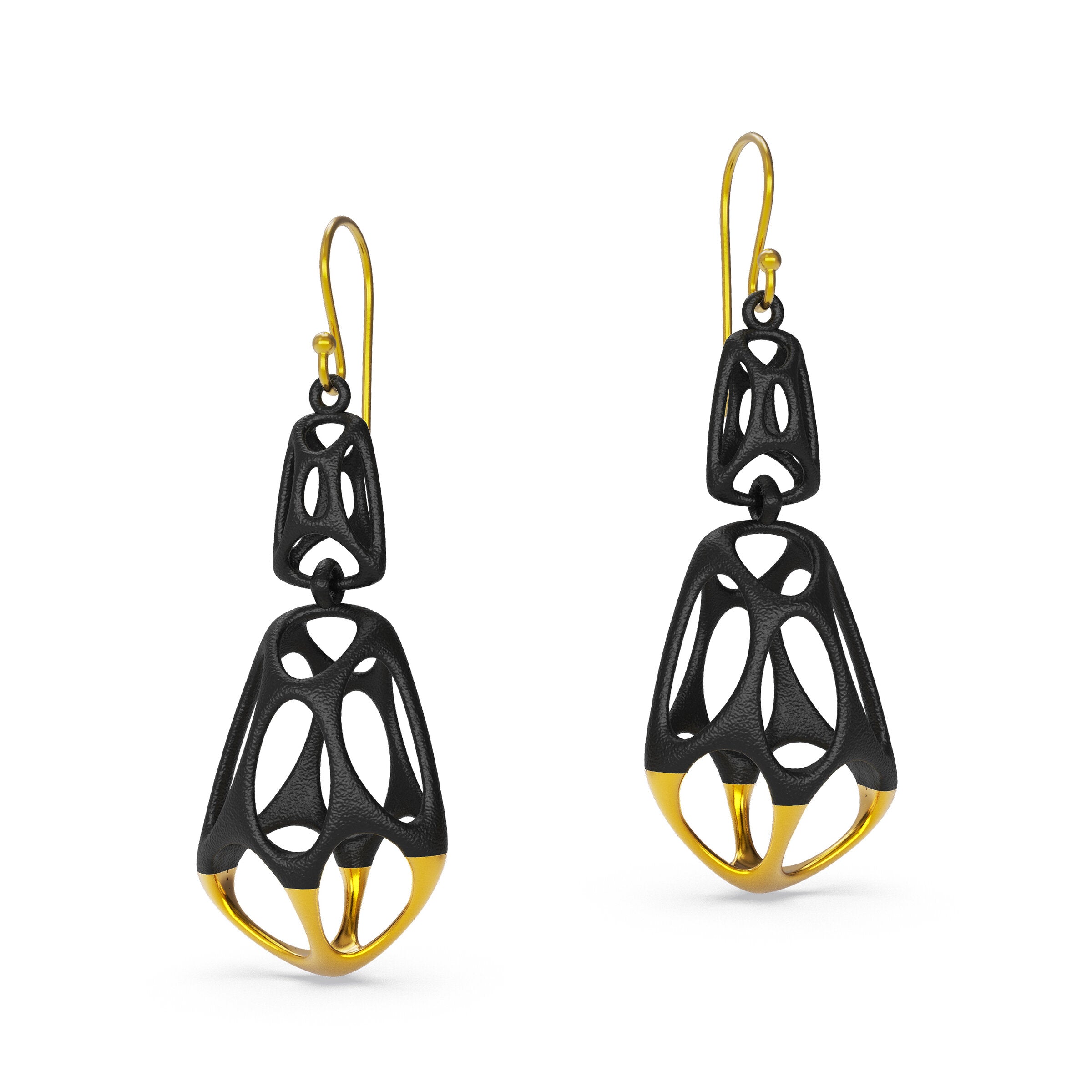 Gold Double Cellular Earrings