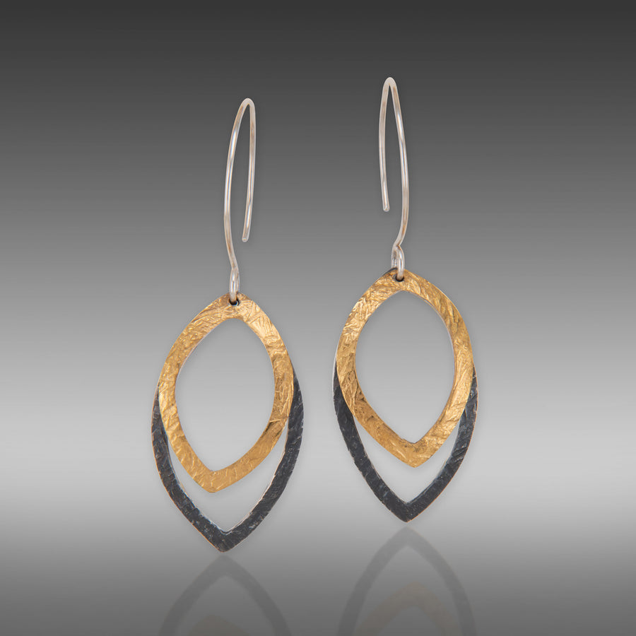 Double Leaf Keum-boo Earrings