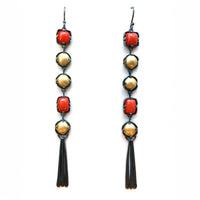 Gold & Red Rosarita Long Earrings