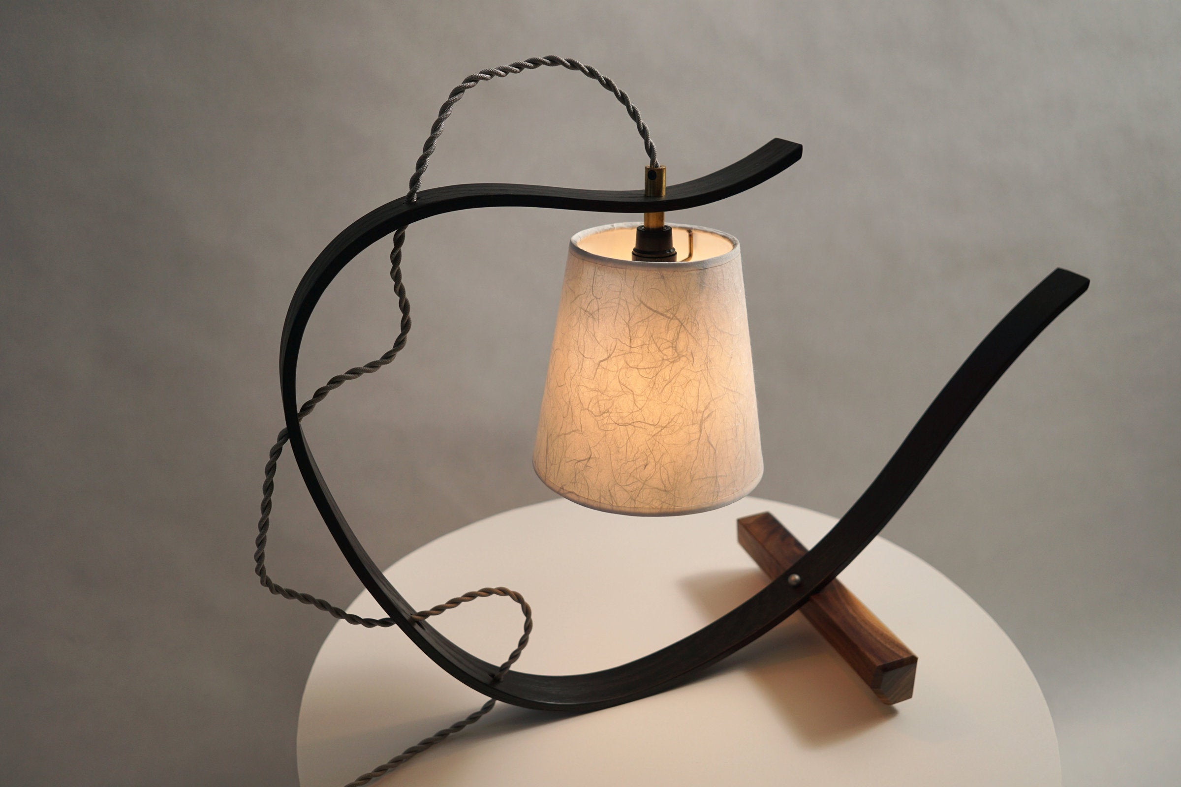 Bent Table Lamp in Ebonized Oak
