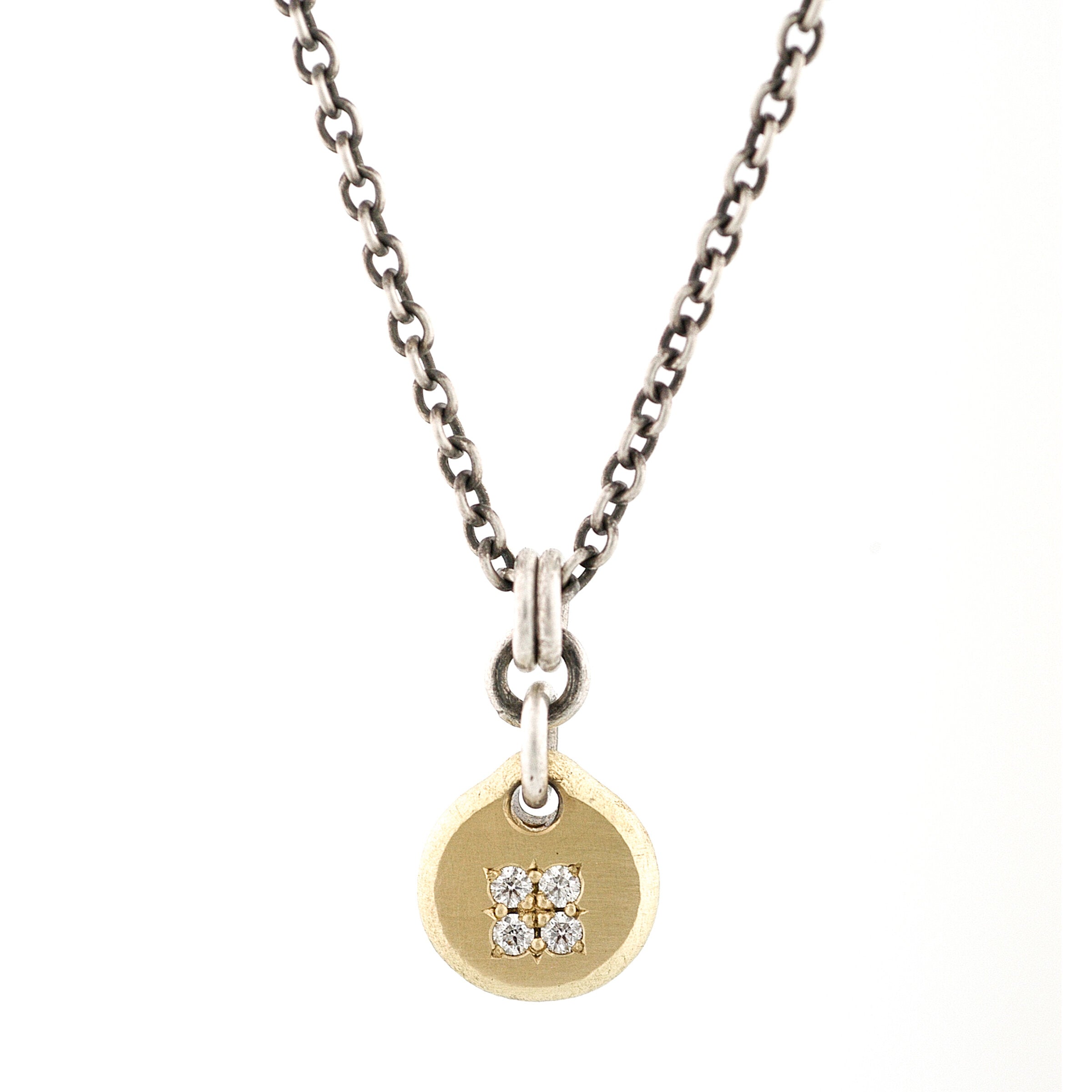Forged Gold & Diamond Drop Pendant