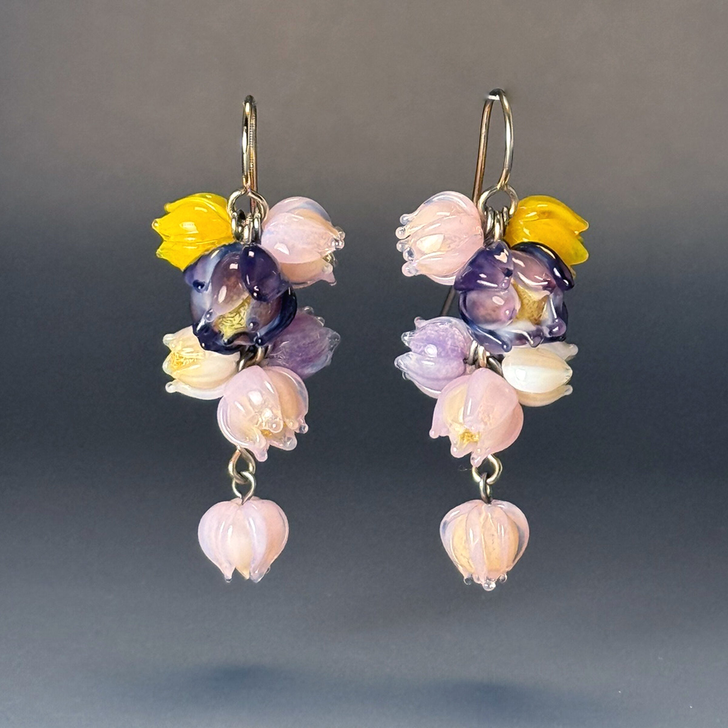 Purple & Pink Blooms Earrings