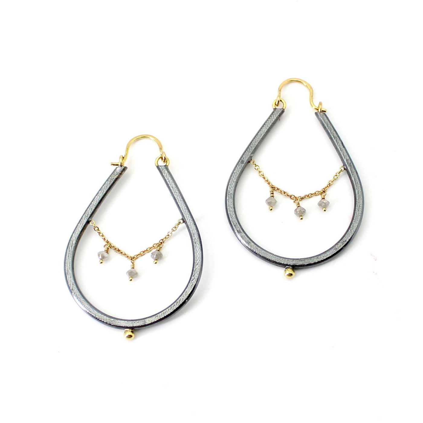 Elegant Dangly Diamond Hoops