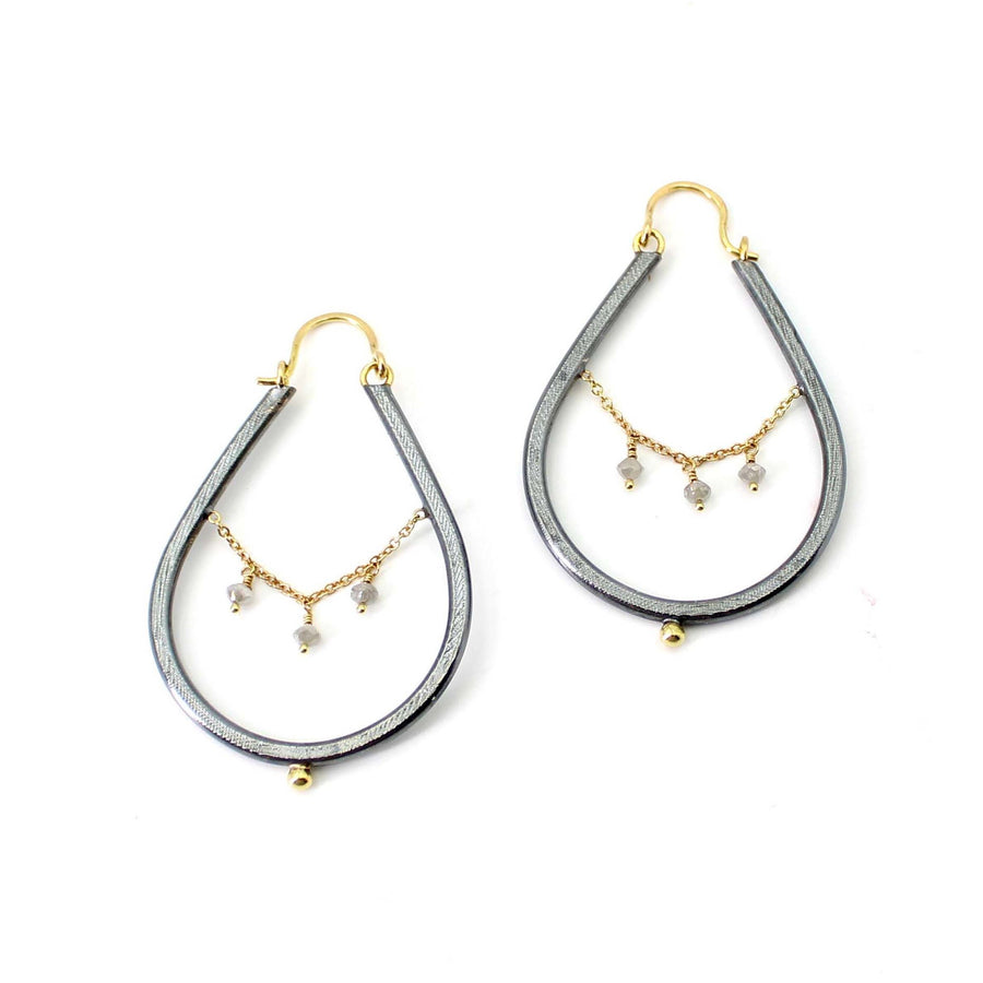 Elegant Dangly Diamond Hoops