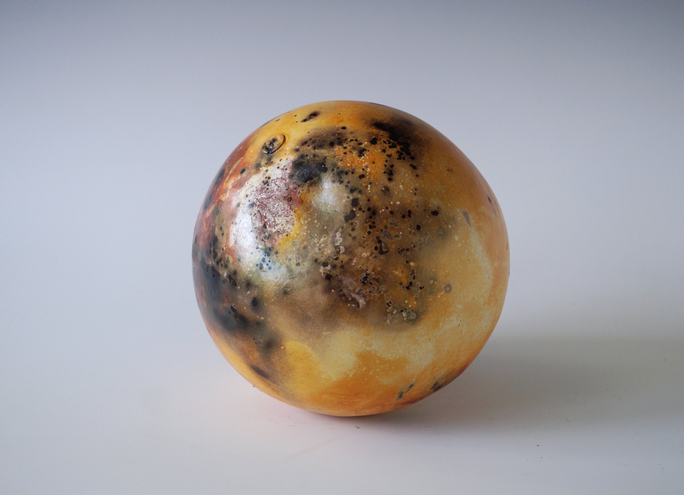 Sunflare Moon Porcelain Raku Jar